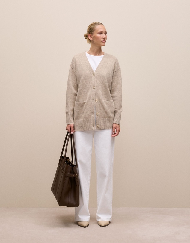 Trenery - Merino Relaxed Cardigan in Fawn