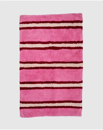 Mosey Me - Raspberry Stripe Bath Mat