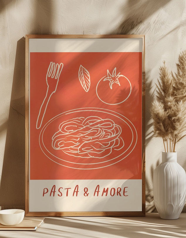 Olive et Oriel - Pasta And Amore by Treechild Art Print