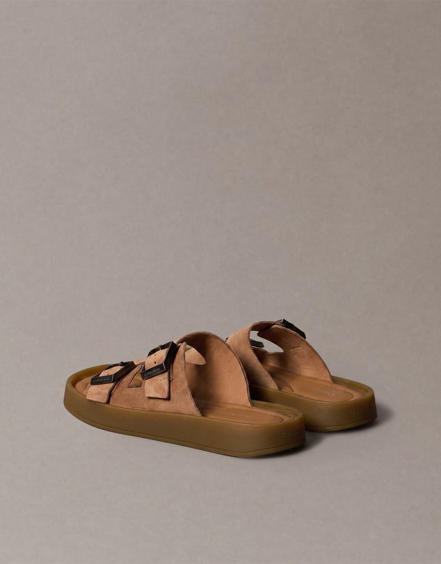 Calvin Klein - Double Bar Leather Sandals