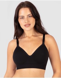 B Free Intimate Apparel - Plunge Nursing Comfort Bra – Wireless with Fixed Moulded Cups (B-C-D) Cup