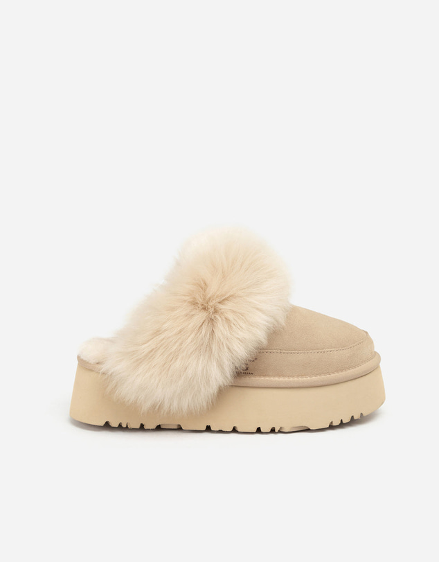 Ozwear Connection Uggs - UGG Daniela Premium Platform Slipper (Elastic Logo & Wool Strap – Detachable)