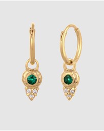Elli Jewelry - Earrings Hoops Emerald Circle 925 Sterling Silver Gold-Plated