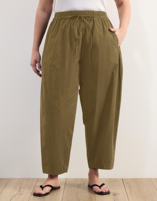 Atmos&Here Curvy - Sienna Cotton Barrel Leg Pants