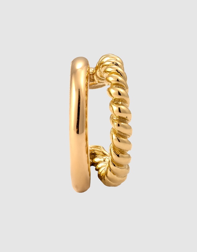 Elli Jewelry - Modern Ear Cuff in Gold-Plated 925 Silver