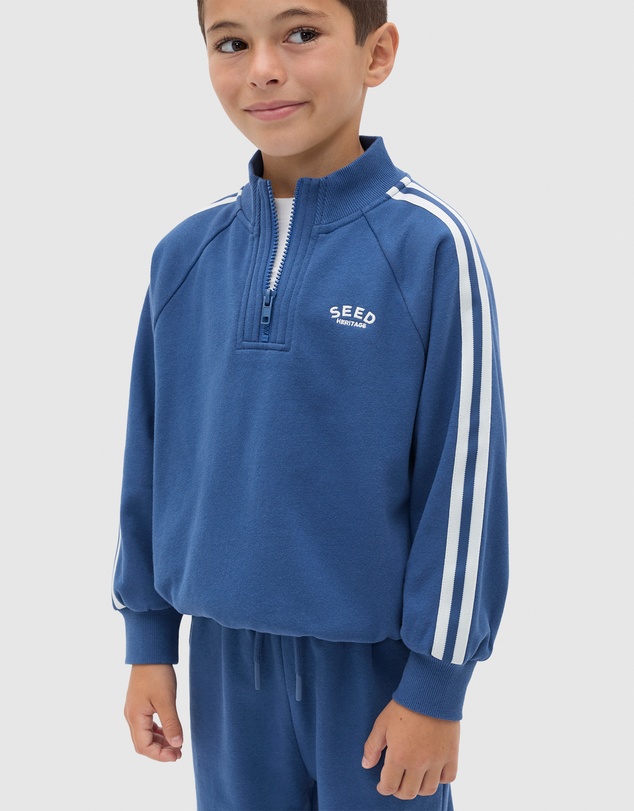 Seed Heritage - Quarter Zip Logo Sweat