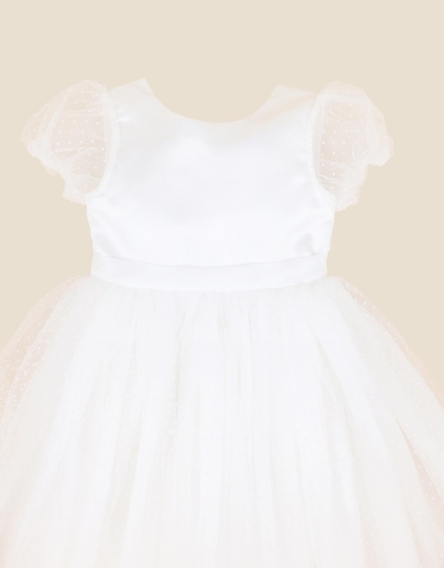Bebe by Minihaha - Spot Chiffon Puff Sleeve Dress With Back Bow - Kids