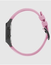 Maxum - Raglan Tide Watch – Black Case, Black Dial & Pink Silicone Strap