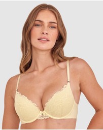Bras N Things - Bethany Essentials Double Push Up Bra-Yellow