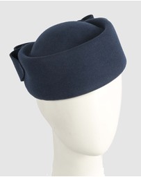 Max Alexander - Felt Navy Pillbox Hat