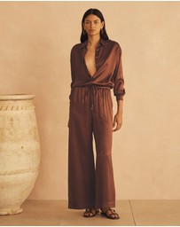 AUR OCEA - Gathered Wide Leg Pants