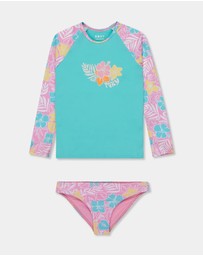 Roxy - Girls 2 to 7 Tropical Square Lycra One Piece Rash Vest