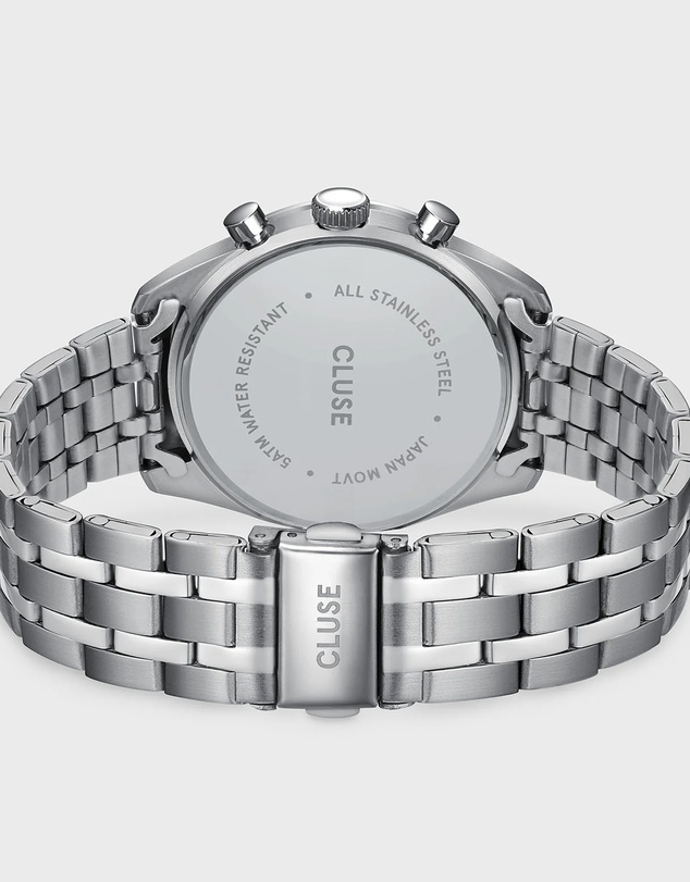 Cluse - Aravis Dual Timer Steel, Green, Silver Colour