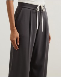 Atmos&Here - Cally Contrast Waist Wide Leg Pants