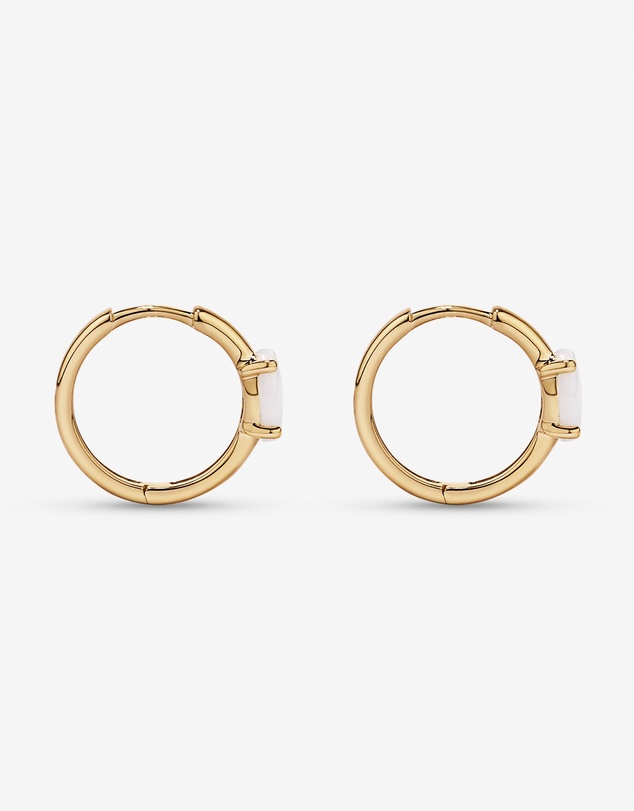 Michael Hill - Australian Opal Huggie Hoop Earrings in 10kt Yellow Gold