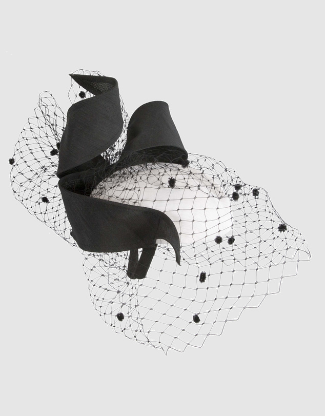 Max Alexander - White & Black Pillbox with Veil Fascinator