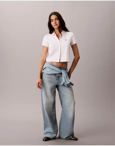 Calvin Klein Jeans - Cooling Jersey Cropped Polo Shirt