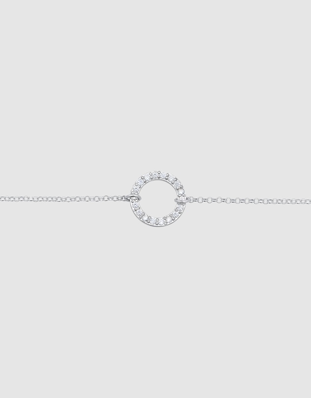 Elli Jewelry - Circle Zirconia Choker Necklace in 925 Silver