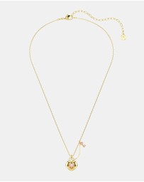 Swarovski - Idyllia Pendant, Mixed Cuts, Heart, Key, Pink, Gold-Tone Plated