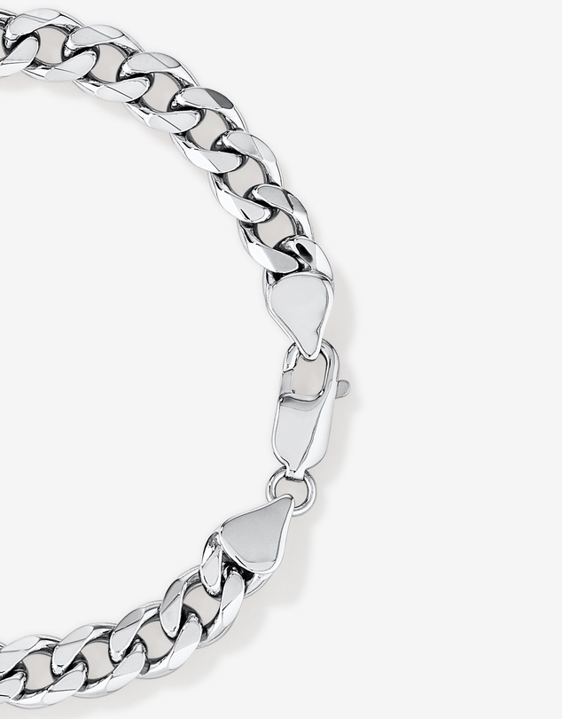 Michael Hill - Men's Silver 21CM Curb Bracelet with 0.33 Carat TW of Black Diamonds