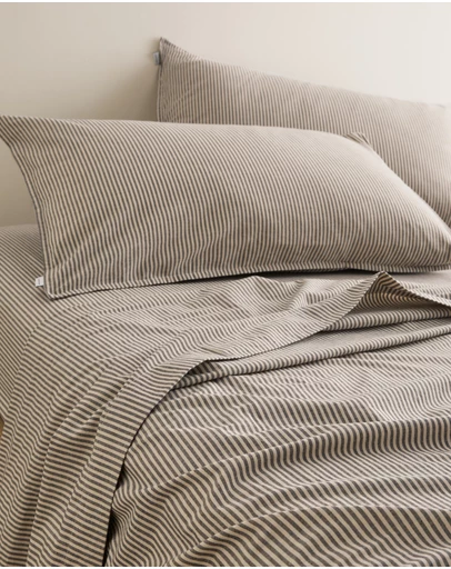 Country Road - Brae Australian Cotton Stripe Queen Flat Sheet