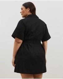 Atmos&Here Curvy - Amy Cotton Drill Mini Shirt Dress