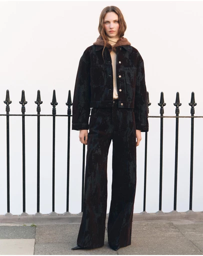M.N.G - Wide-Leg Devoré Jeans