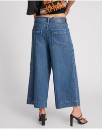 ONE TEASPOON - Bad Boys High Waist Wide Leg Denim Jeans - Glitter Highway