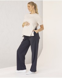 Angel Maternity - Miya Maternity High Waist Multi-Function Pants in Black