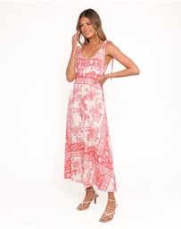 Petal & Pup - Valara Tie Shoulder Maxi Dress - Rose Tile