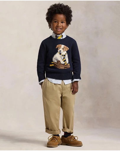 Polo Ralph Lauren - Dog-Intarsia Cotton Sweater - ICONIC EXCLUSIVE - Babies-Kids