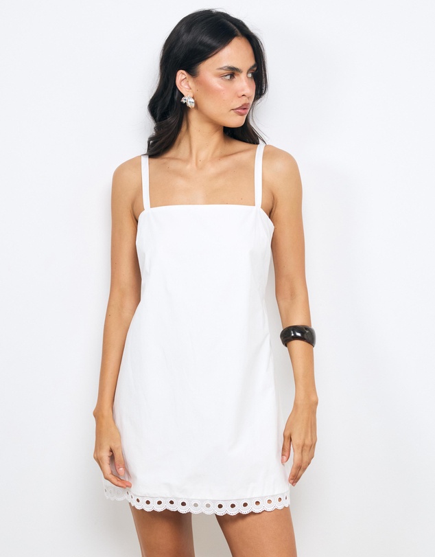 AERE - Eleni Cotton Trim Mini Dress