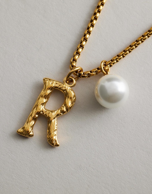 Zahar - Pearl Letter R Necklace