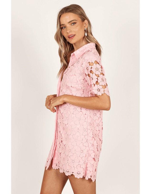 Petal & Pup - Tallie Button Up Mini Dress - Pink