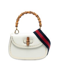 Pre-Loved by Azura Reborn - Pre-Loved Calfskin Frame Print Bamboo Top Handle Bag