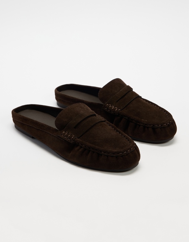 AERE - Slip On Suede Loafers - Women's
