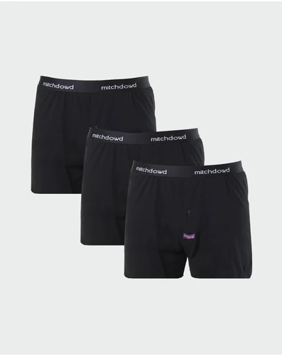 Mitch Dowd - Loose Fit Knit Boxer Shorts 3 Pack - Black