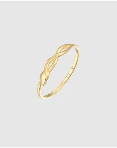 Elli Jewelry - Ring Wrap snake infinity symbol in 375 yellow gold