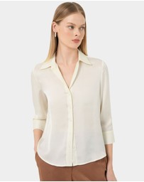 Forcast - Hailee 3/4 Sleeve Satin Blouse