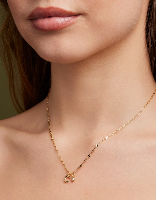 Zoe Olivia - 14K Gold Vermeil Imprint Initial C Cubic Zirconia Necklace