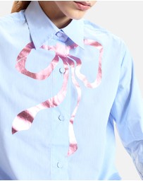 Cynthia Rowley - Metallic Bow Cotton Shirt
