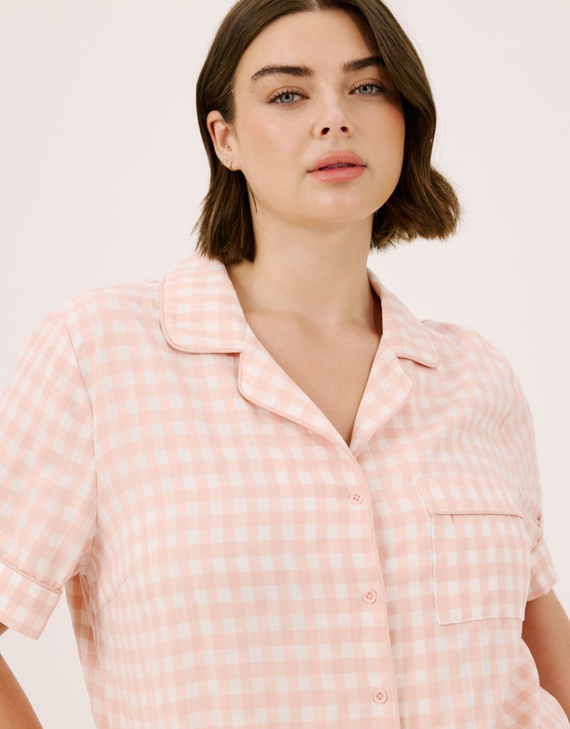 Atmos&Here Curvy - Ava Gingham Shorts Pyjama Set