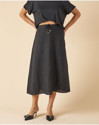 CAMIXA - Maddie Linen Midi Skirt