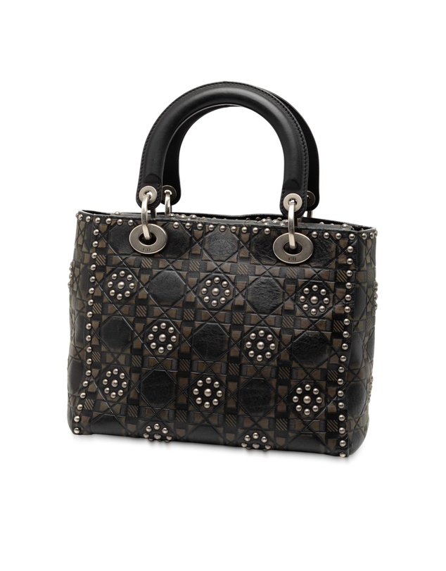 Pre-Loved by Azura Reborn - Pre-Loved Medium Calfskin Cannage Embossed Flower Studded Supple Lady Dior