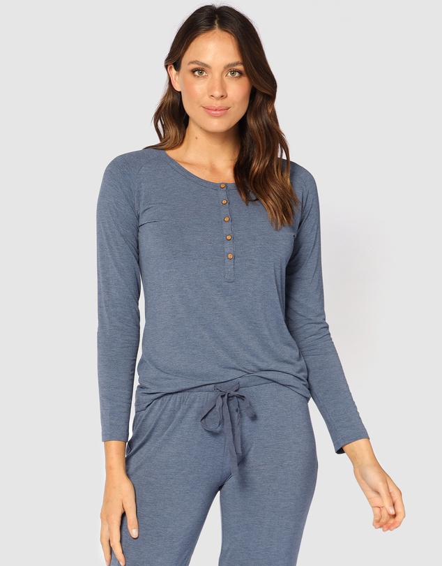 Bamboo Body - Long Sleeve Henley Top
