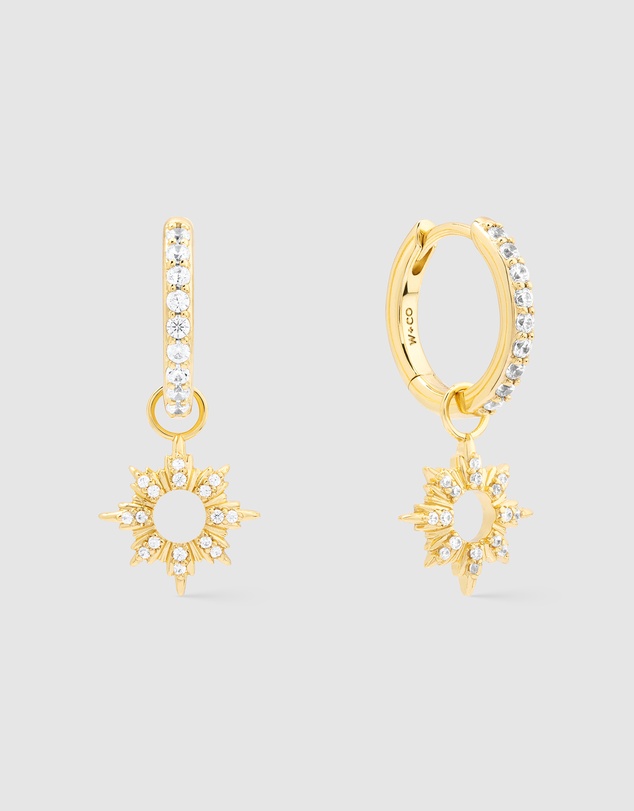 Wanderlust + Co - Sunseeker Charm Huggie Earrings
