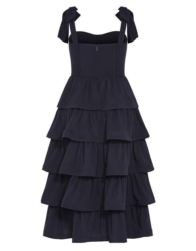 City Chic - Elina Tier Maxi Dress - Navy