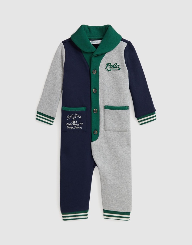 Polo Ralph Lauren - Logo Color-Blocked Fleece Coverall - Babies
