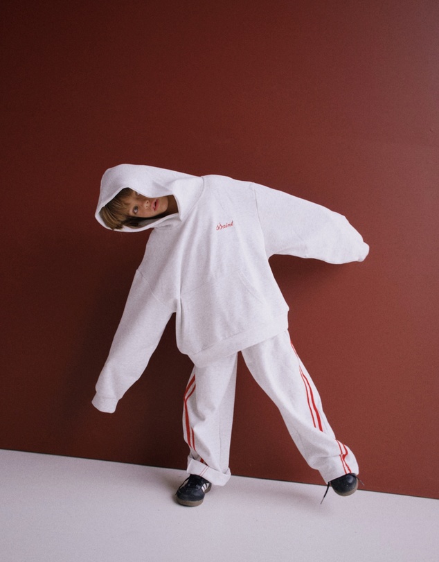 SSAINT - Kids Logo Hoodie Grey & Red