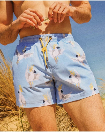 Skwosh - Mr Cocky Men's Eco Swim Shorts in Blue